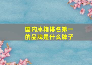 国内冰箱排名第一的品牌是什么牌子