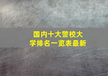 国内十大警校大学排名一览表最新