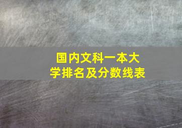 国内文科一本大学排名及分数线表