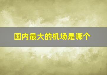 国内最大的机场是哪个