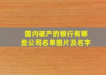 国内破产的银行有哪些公司名单图片及名字