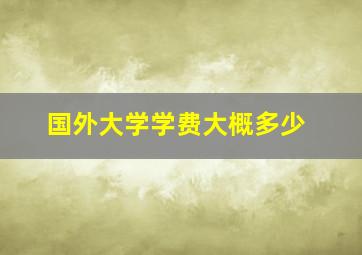 国外大学学费大概多少