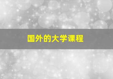 国外的大学课程