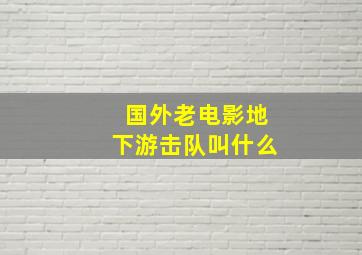 国外老电影地下游击队叫什么