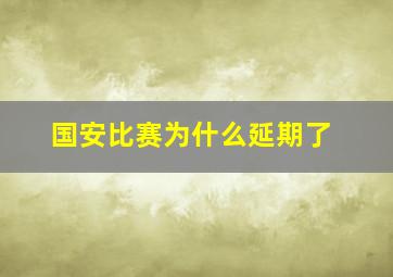 国安比赛为什么延期了