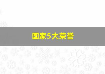 国家5大荣誉