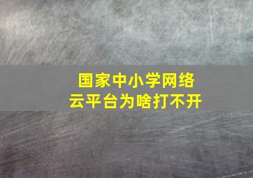 国家中小学网络云平台为啥打不开