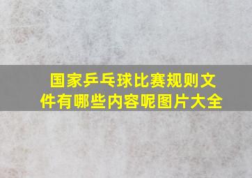 国家乒乓球比赛规则文件有哪些内容呢图片大全