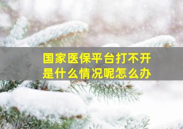 国家医保平台打不开是什么情况呢怎么办