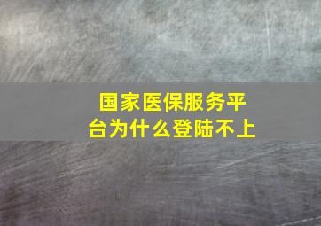 国家医保服务平台为什么登陆不上