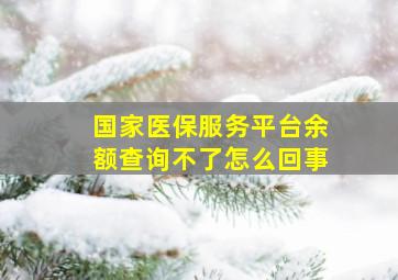 国家医保服务平台余额查询不了怎么回事