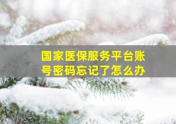 国家医保服务平台账号密码忘记了怎么办