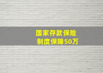 国家存款保险制度保障50万