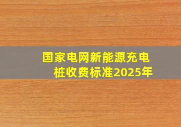 国家电网新能源充电桩收费标准2025年