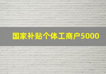 国家补贴个体工商户5000