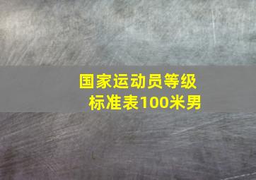 国家运动员等级标准表100米男