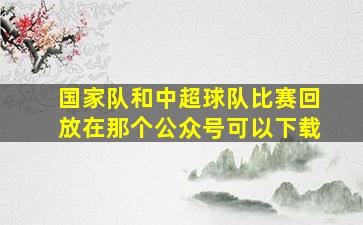 国家队和中超球队比赛回放在那个公众号可以下载