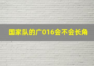 国家队的广016会不会长角