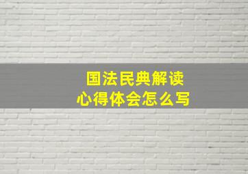 国法民典解读心得体会怎么写