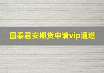 国泰君安期货申请vip通道