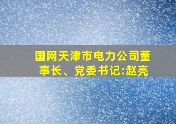 国网天津市电力公司董事长、党委书记:赵亮