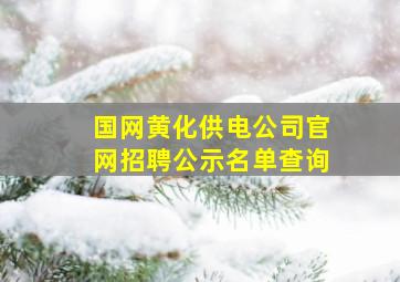 国网黄化供电公司官网招聘公示名单查询