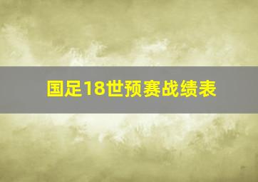 国足18世预赛战绩表