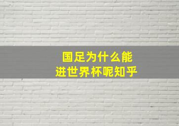 国足为什么能进世界杯呢知乎