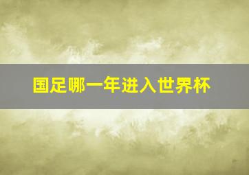 国足哪一年进入世界杯