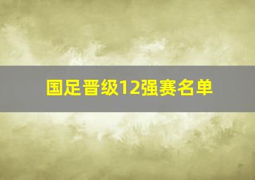 国足晋级12强赛名单