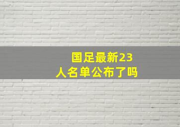 国足最新23人名单公布了吗