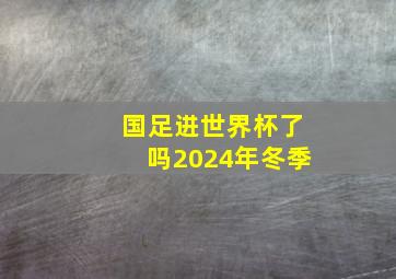 国足进世界杯了吗2024年冬季