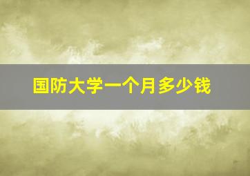 国防大学一个月多少钱