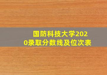 国防科技大学2020录取分数线及位次表