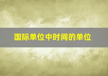 国际单位中时间的单位