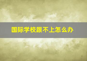 国际学校跟不上怎么办