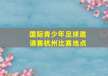 国际青少年足球邀请赛杭州比赛地点