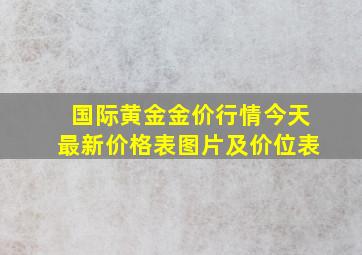 国际黄金金价行情今天最新价格表图片及价位表