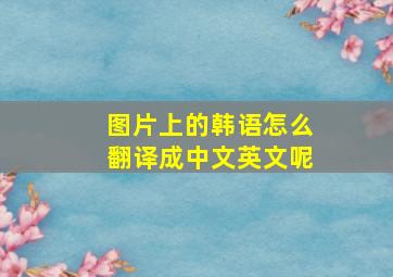 图片上的韩语怎么翻译成中文英文呢