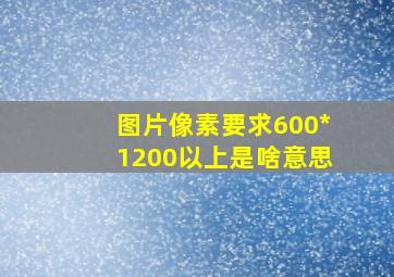 图片像素要求600*1200以上是啥意思