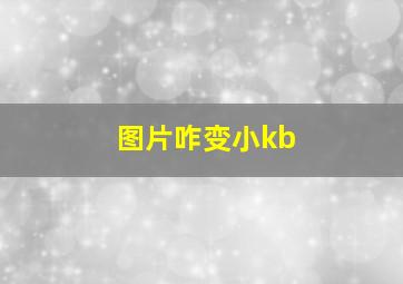 图片咋变小kb