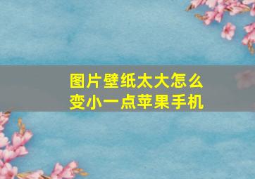 图片壁纸太大怎么变小一点苹果手机