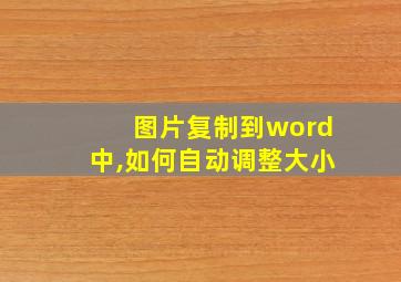 图片复制到word中,如何自动调整大小