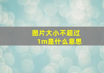 图片大小不超过1m是什么意思