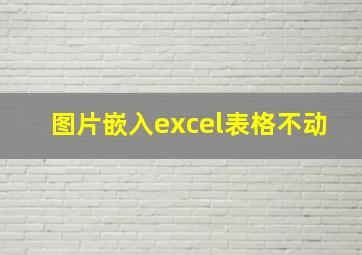 图片嵌入excel表格不动