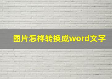 图片怎样转换成word文字