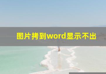 图片拷到word显示不出