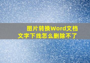 图片转换Word文档文字下线怎么删除不了