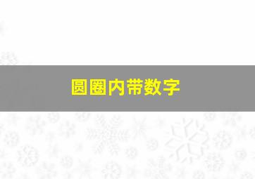 圆圈内带数字