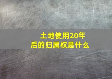 土地使用20年后的归属权是什么